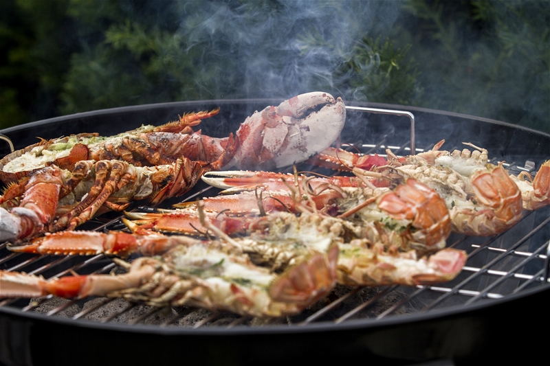 Grillar skaldjur