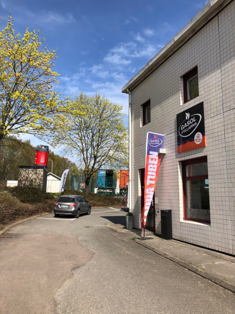 Exteriör av Gasolfyllarnas gasoldepå i Göteborg